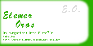 elemer oros business card